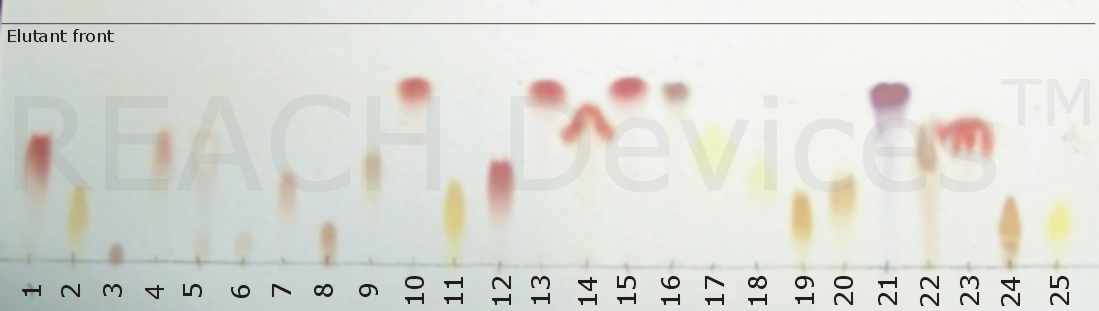 TLC of aminoacids on alumina stained with ninhydrin